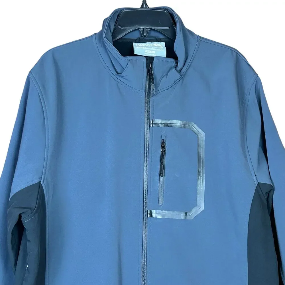 Tresspass Men Jacket Size XL Bluish Gray Softshell Waterproof Windproof Outdoors